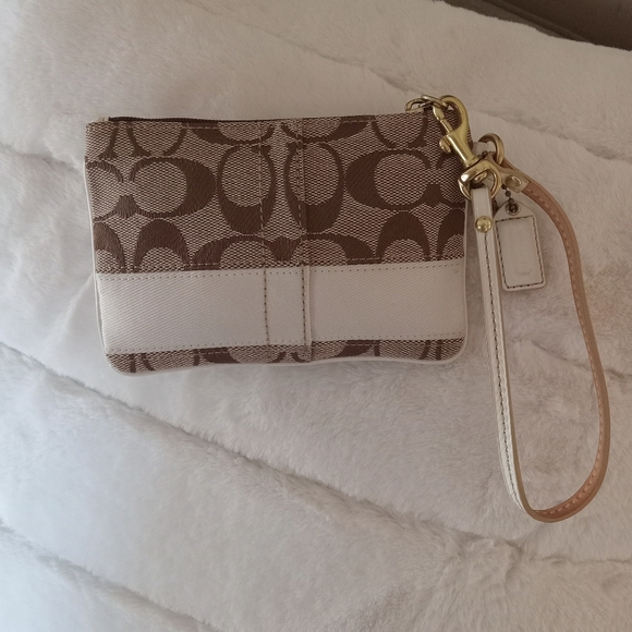 Vintage Coach Signature Stripe Wristlet - Picture 2 of 9
